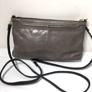 Hobo gray leather small crossbody.